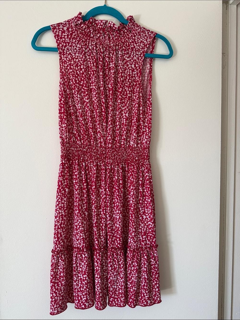 Enfocus Studio Red Floral Smocked Tiered Dress